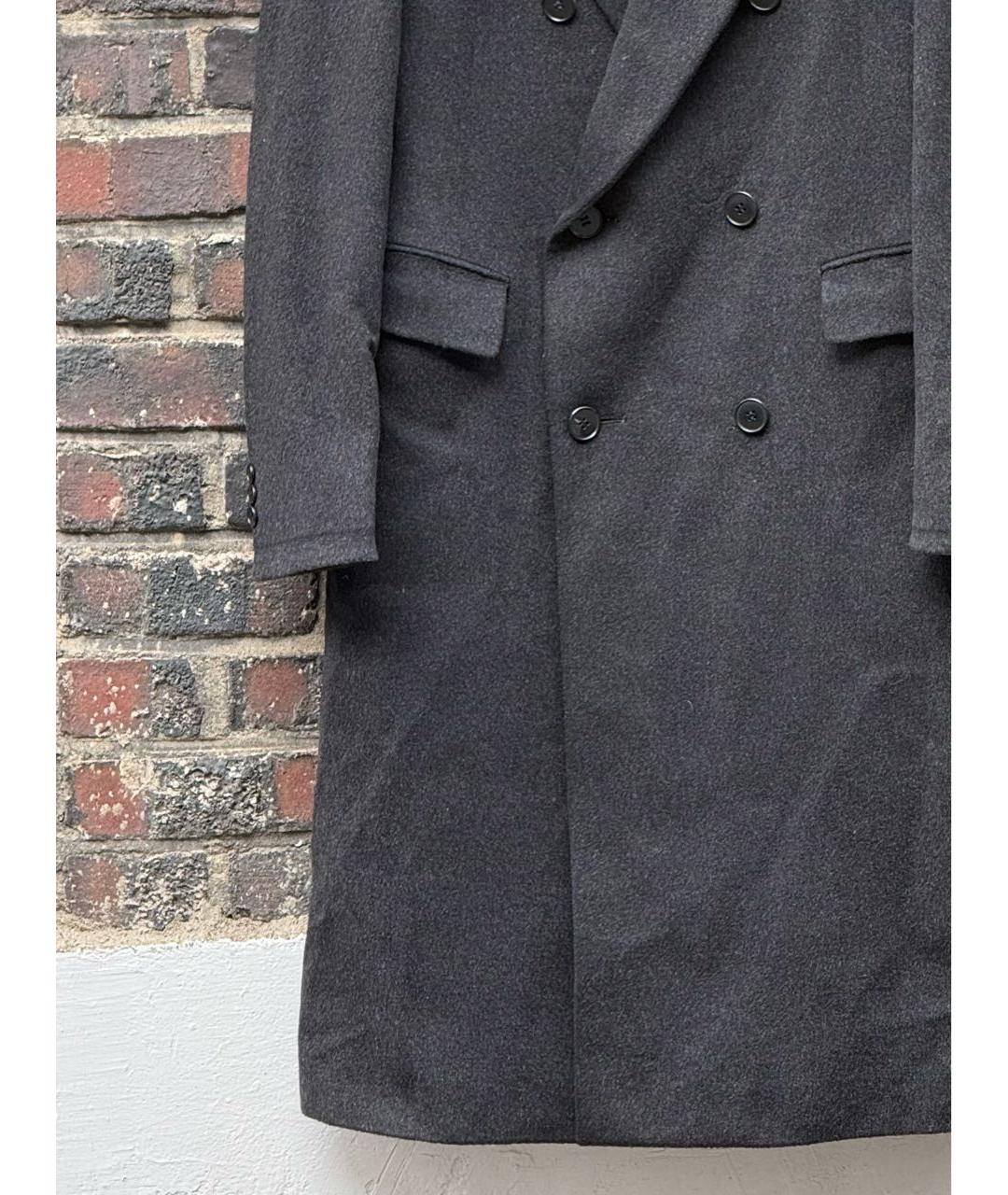 SAINT LAURENT Черное шерстяное пальто, фото 3
