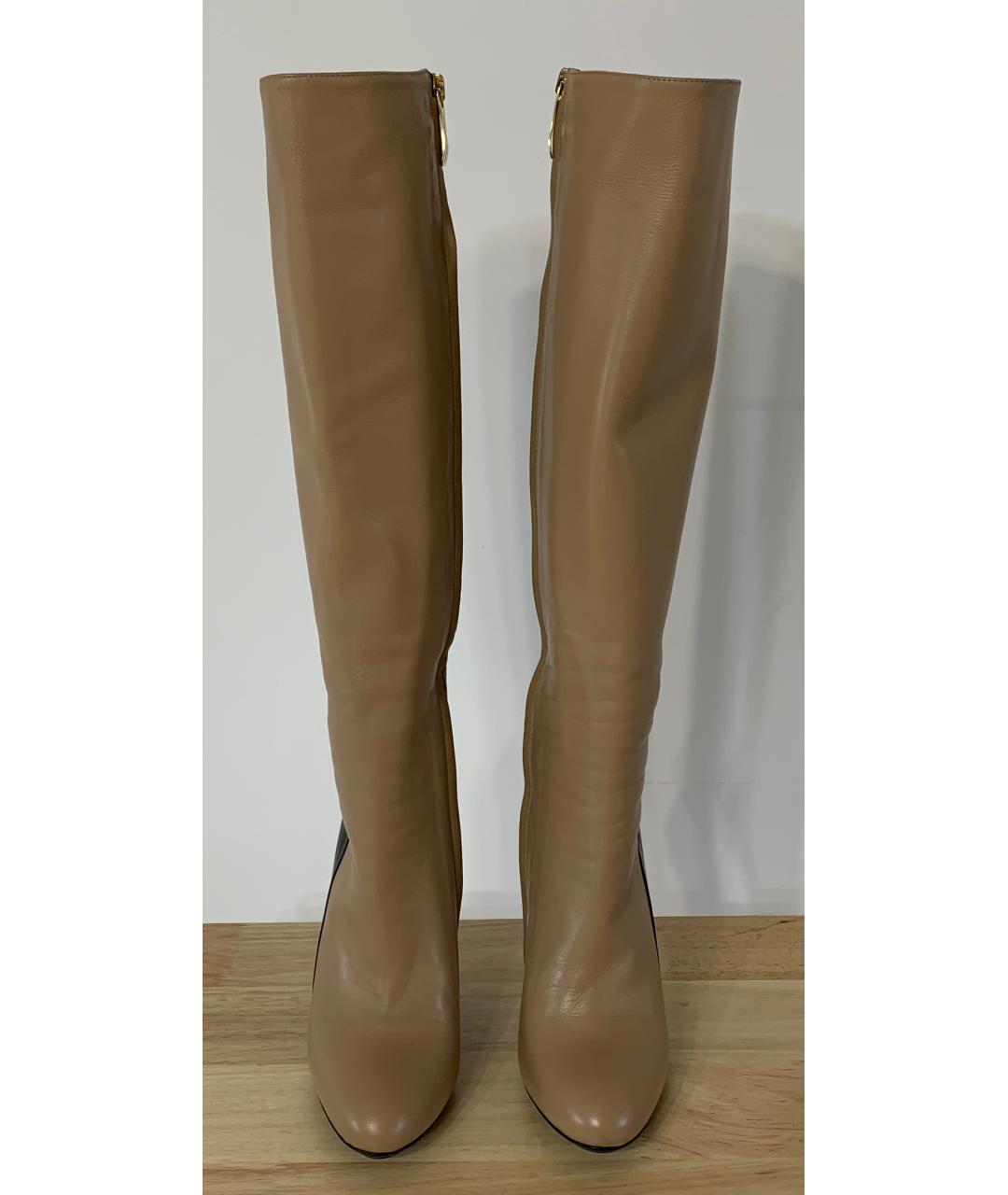 GIAN MARCO LORENZI Бежевые кожаные сапоги, фото 2