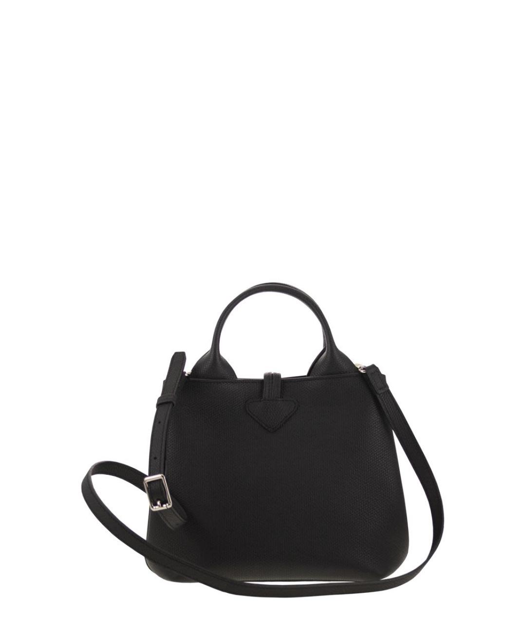 LONGCHAMP Черная кожаная сумка с короткими ручками, фото 2