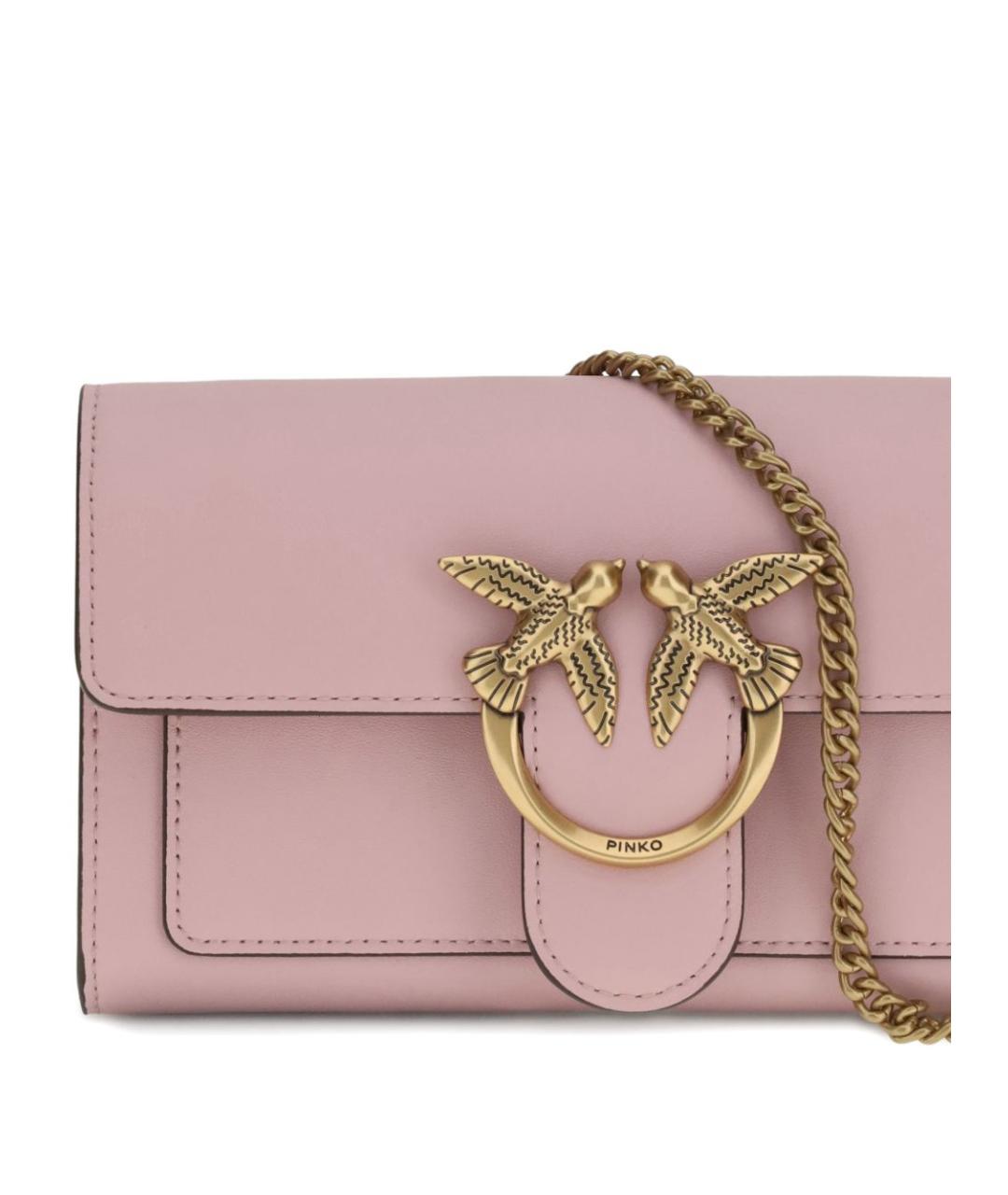 PINKO Розовая кожаная сумка через плечо, фото 2