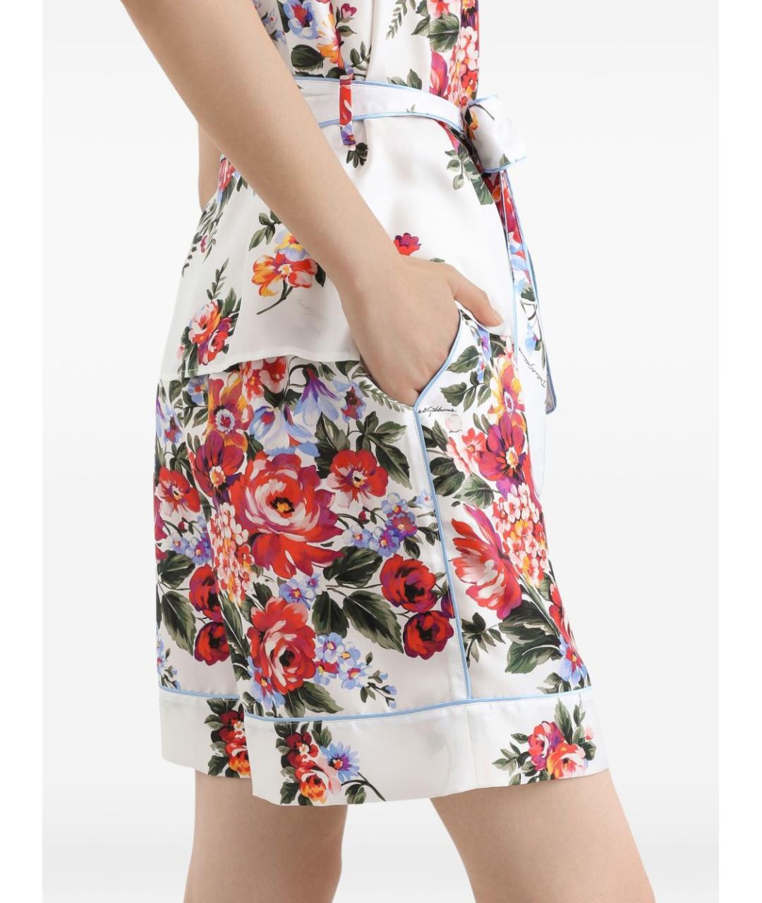 DOLCE&GABBANA Белые шелковые шорты, фото 5