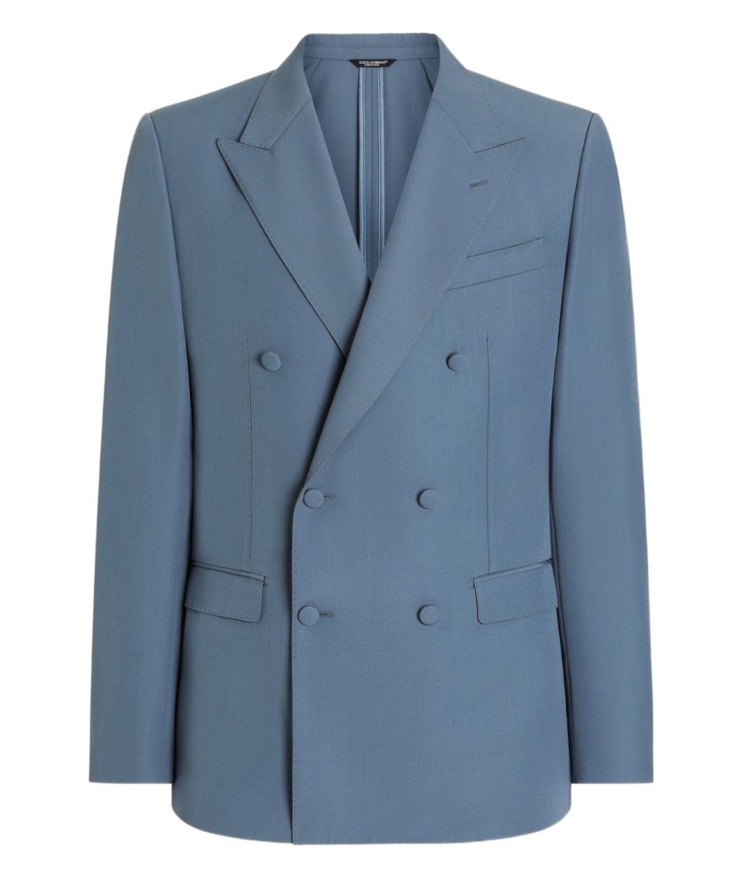 DOLCE&GABBANA Синий шерстяной пиджак, фото 1