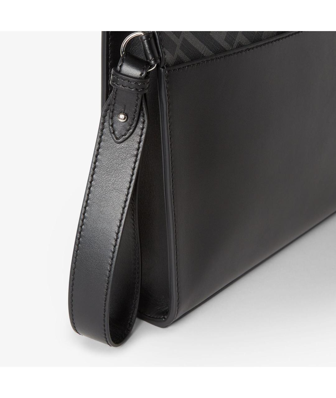 FENDI Черная кожаная барсетка, фото 5