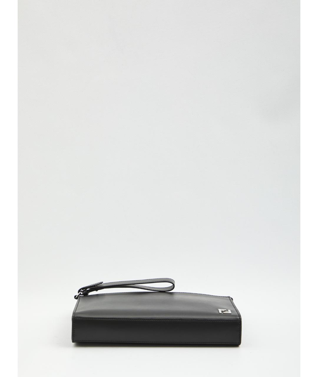 FENDI Черная кожаная барсетка, фото 3
