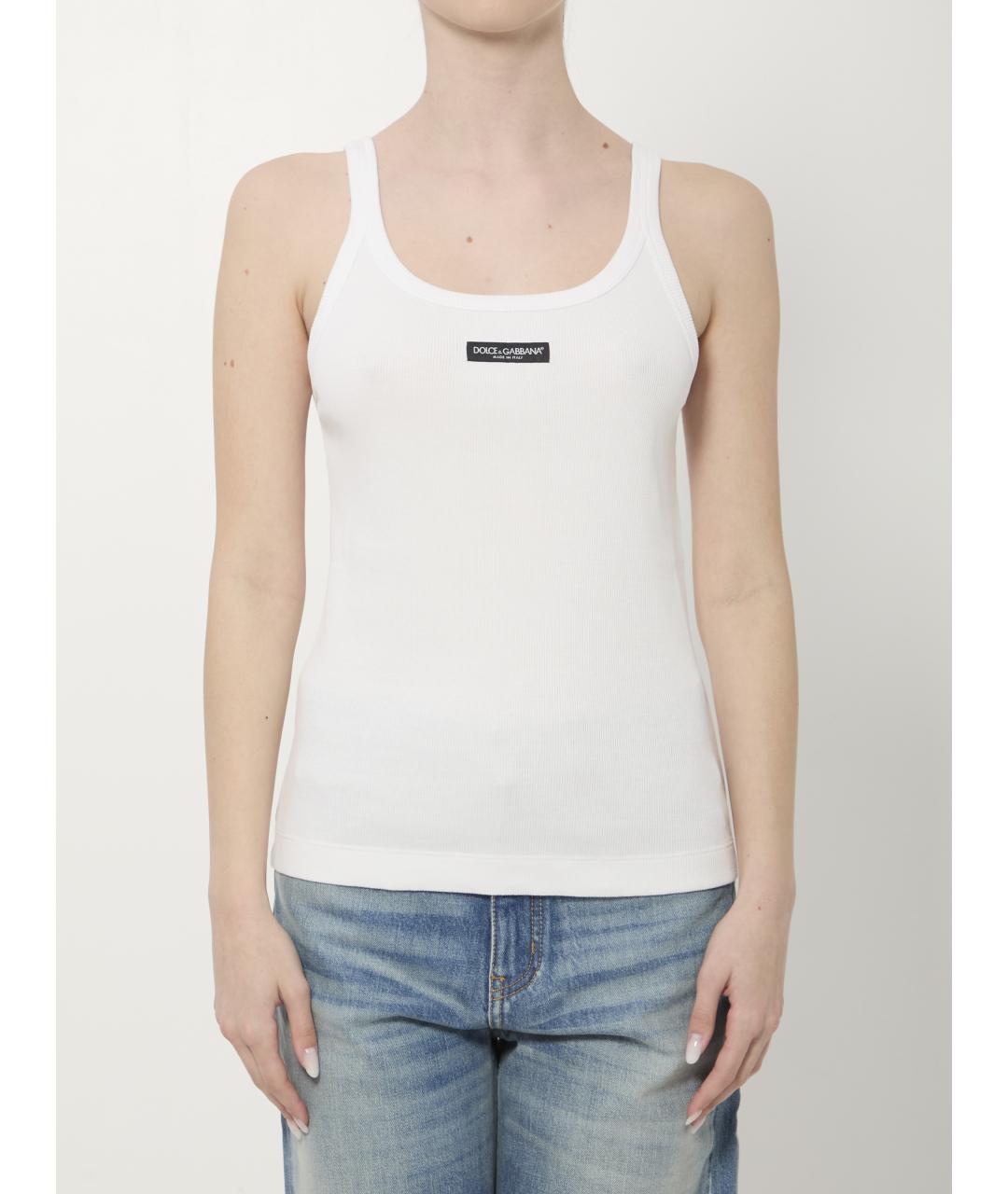 DOLCE&GABBANA Белая хлопковая майка, фото 6