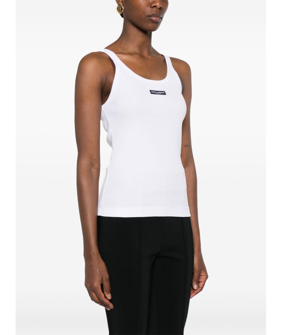 DOLCE&GABBANA Белая хлопковая майка, фото 5