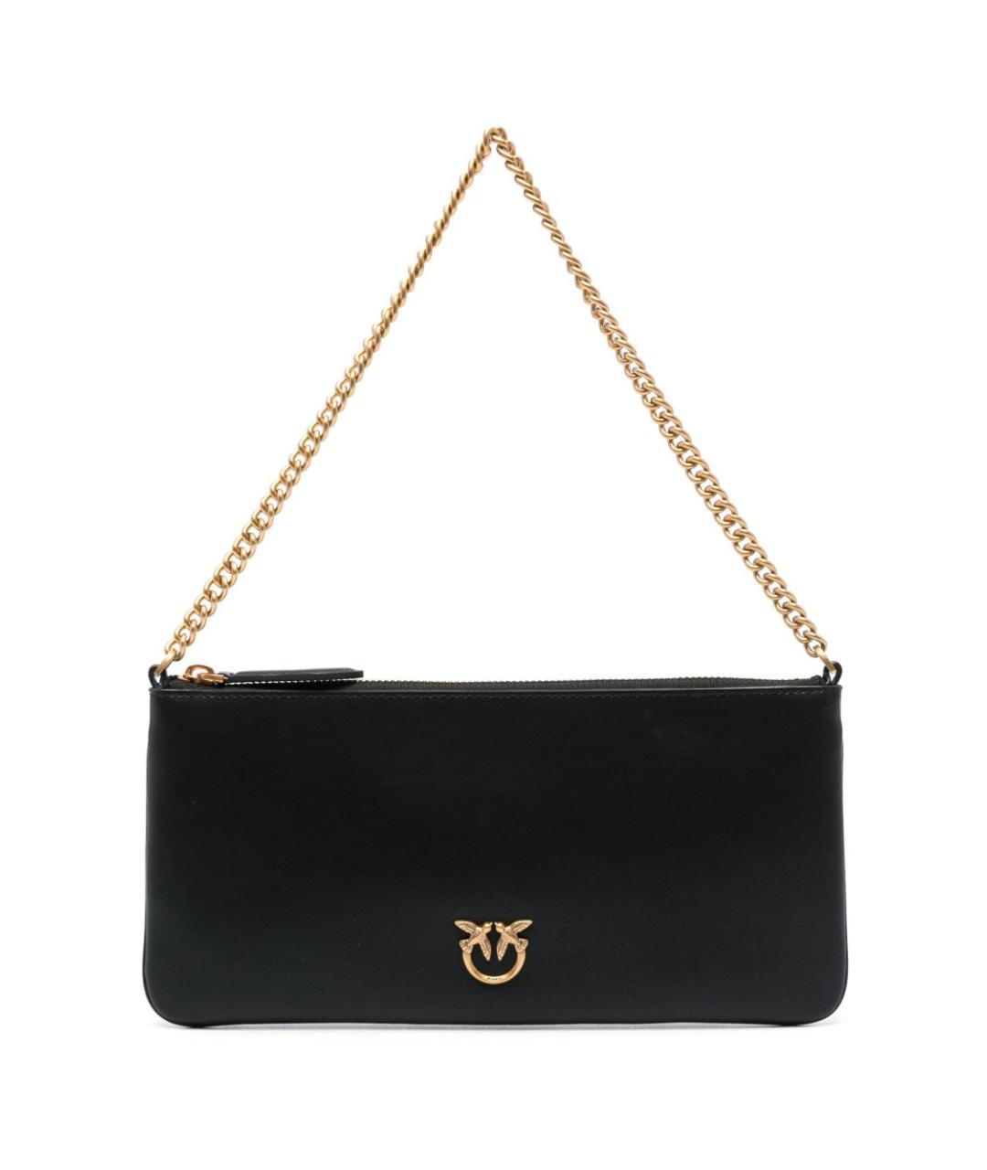 PINKO Черная кожаная сумка через плечо, фото 1