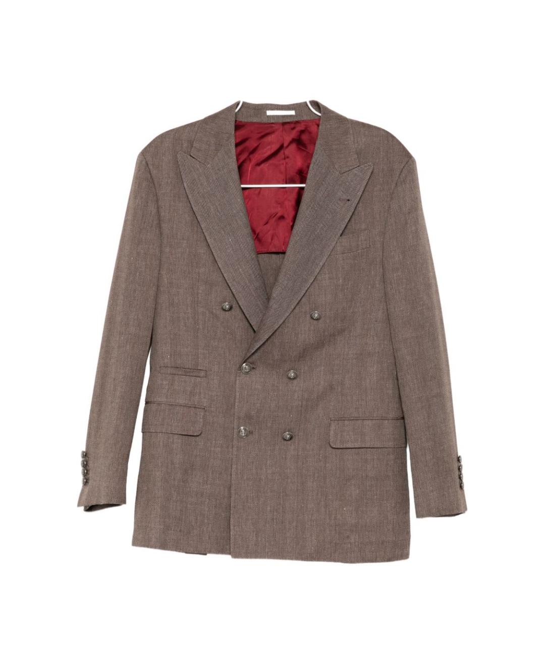 BRUNELLO CUCINELLI Коричневый шерстяной пиджак, фото 6