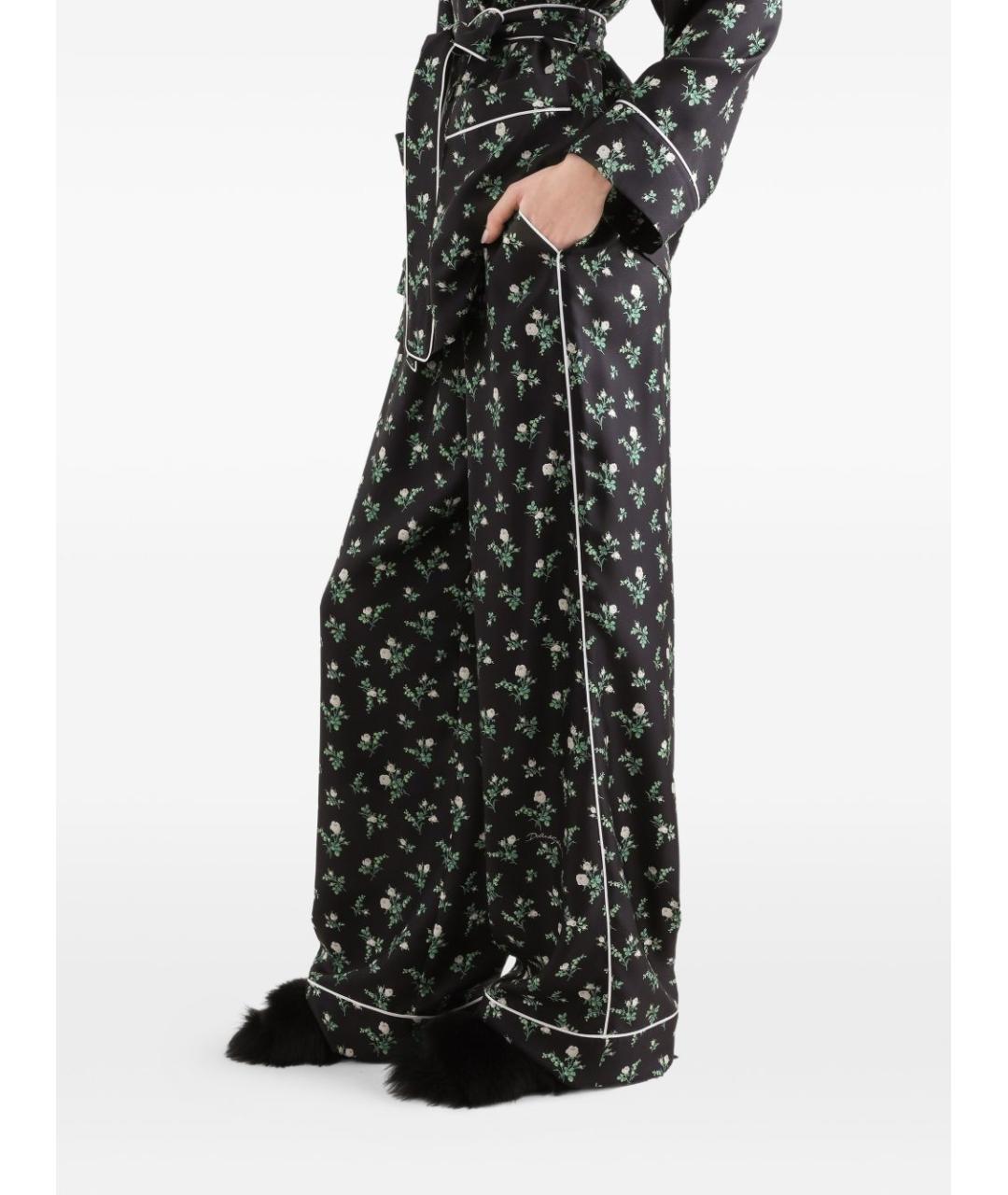 DOLCE&GABBANA Черные шелковые прямые брюки, фото 4