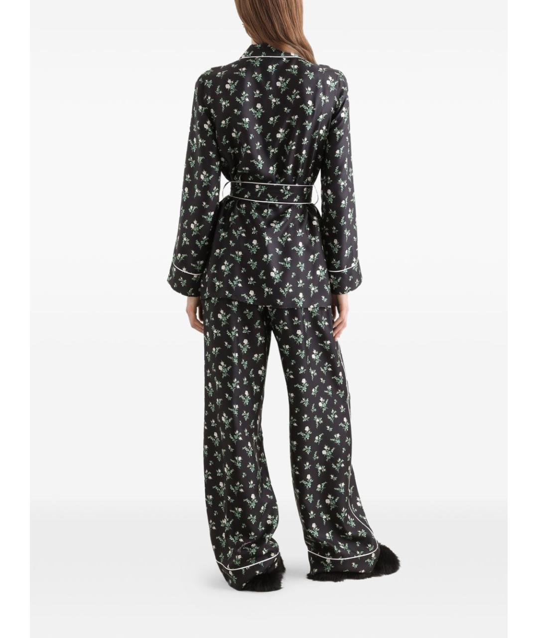 DOLCE&GABBANA Черные шелковые прямые брюки, фото 2