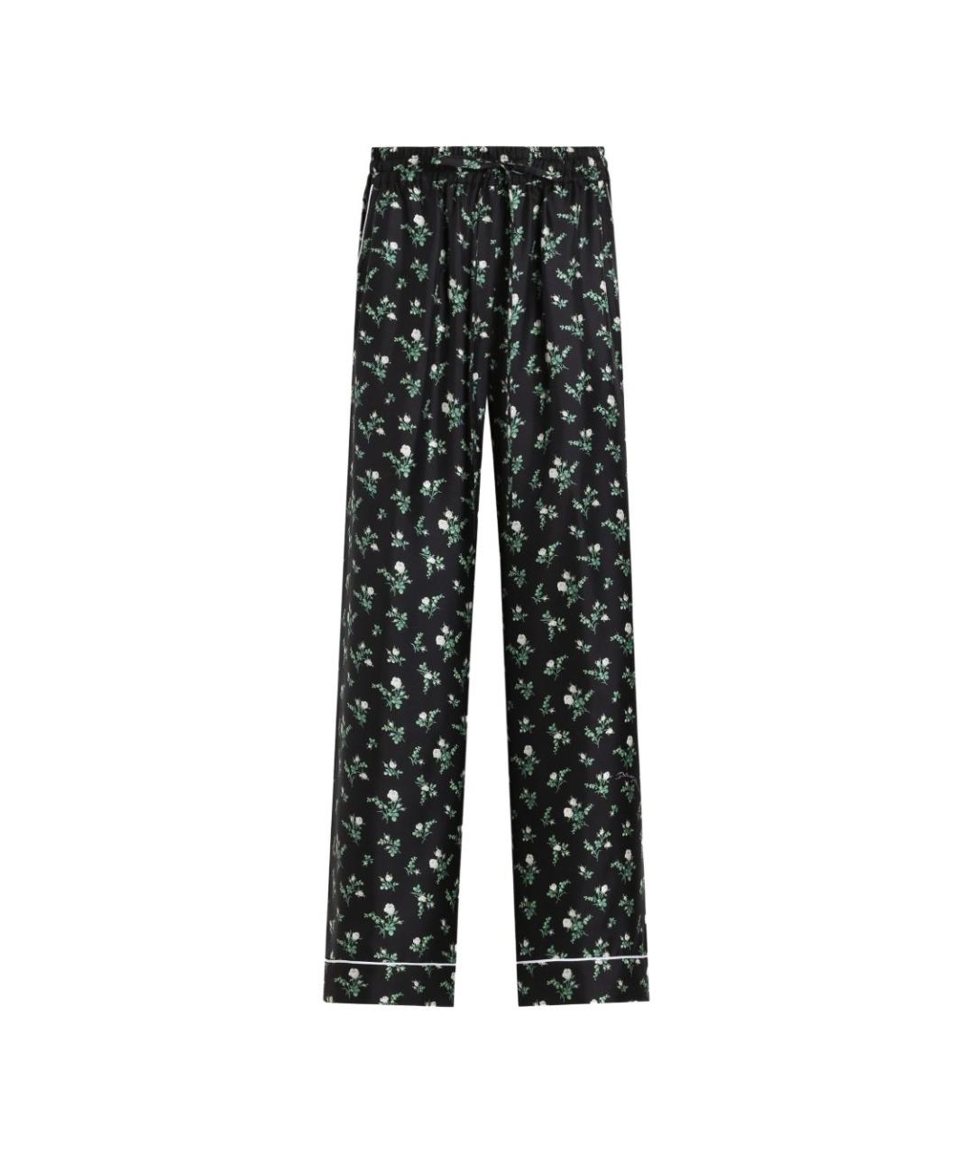 DOLCE&GABBANA Черные шелковые прямые брюки, фото 1