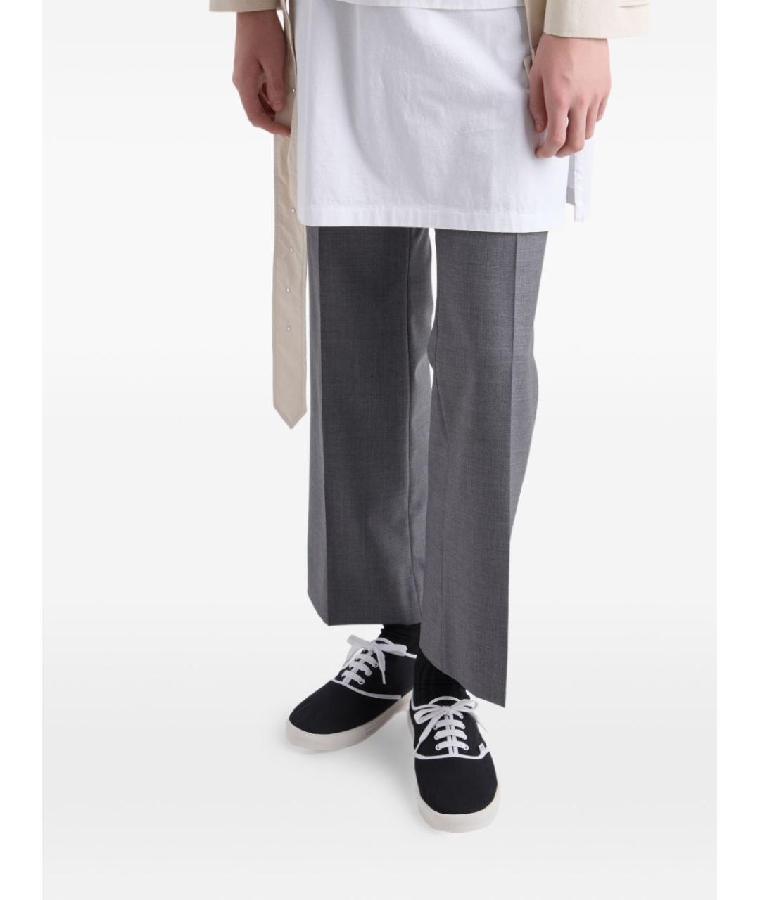 PRADA Черные текстильные низкие кроссовки / кеды, фото 5