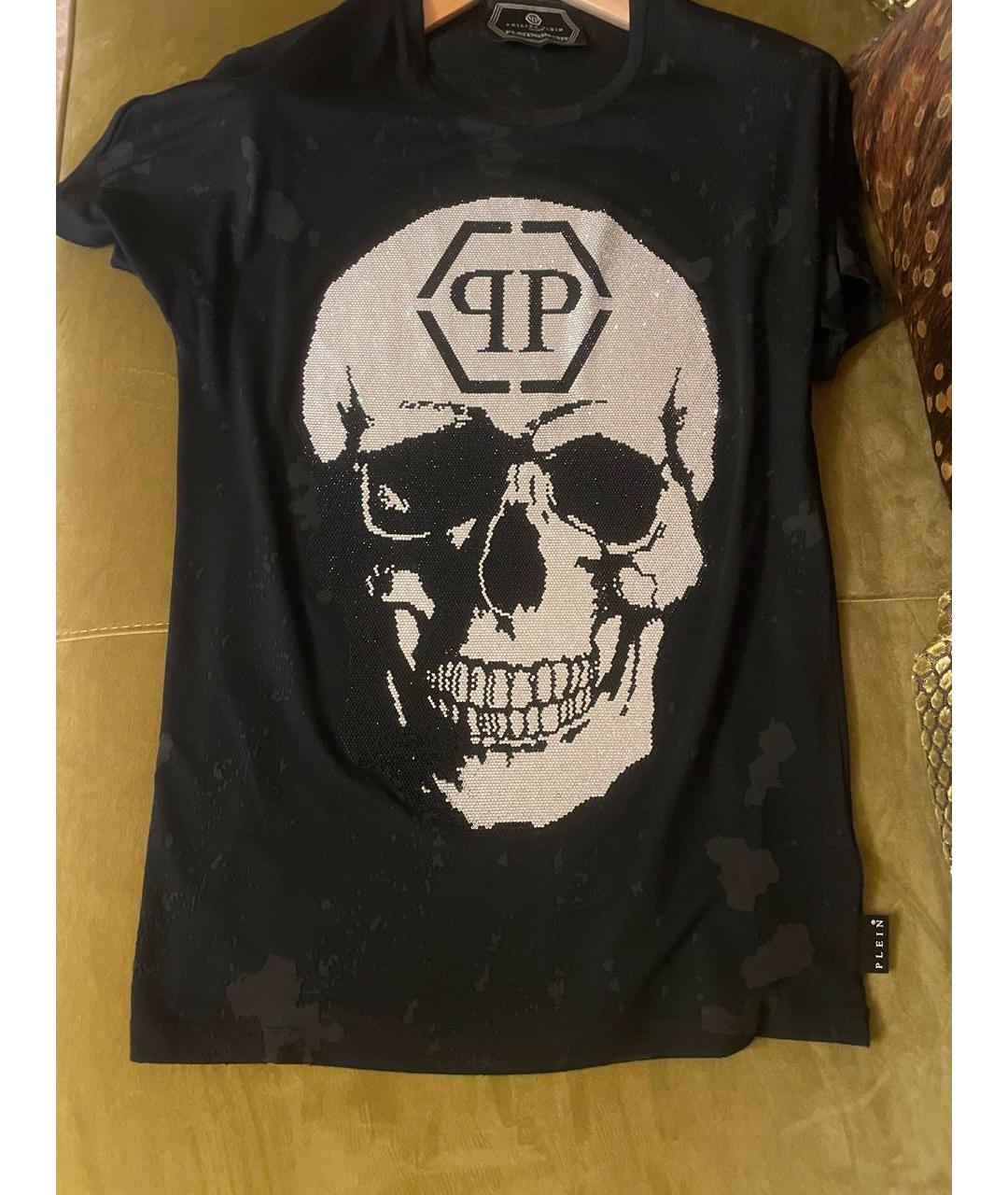 PHILIPP PLEIN Черная хлопковая футболка, фото 4