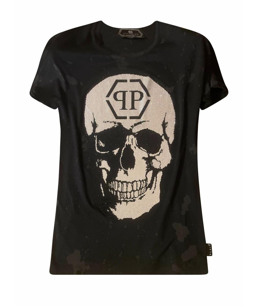 PHILIPP PLEIN Черная хлопковая футболка, фото 1