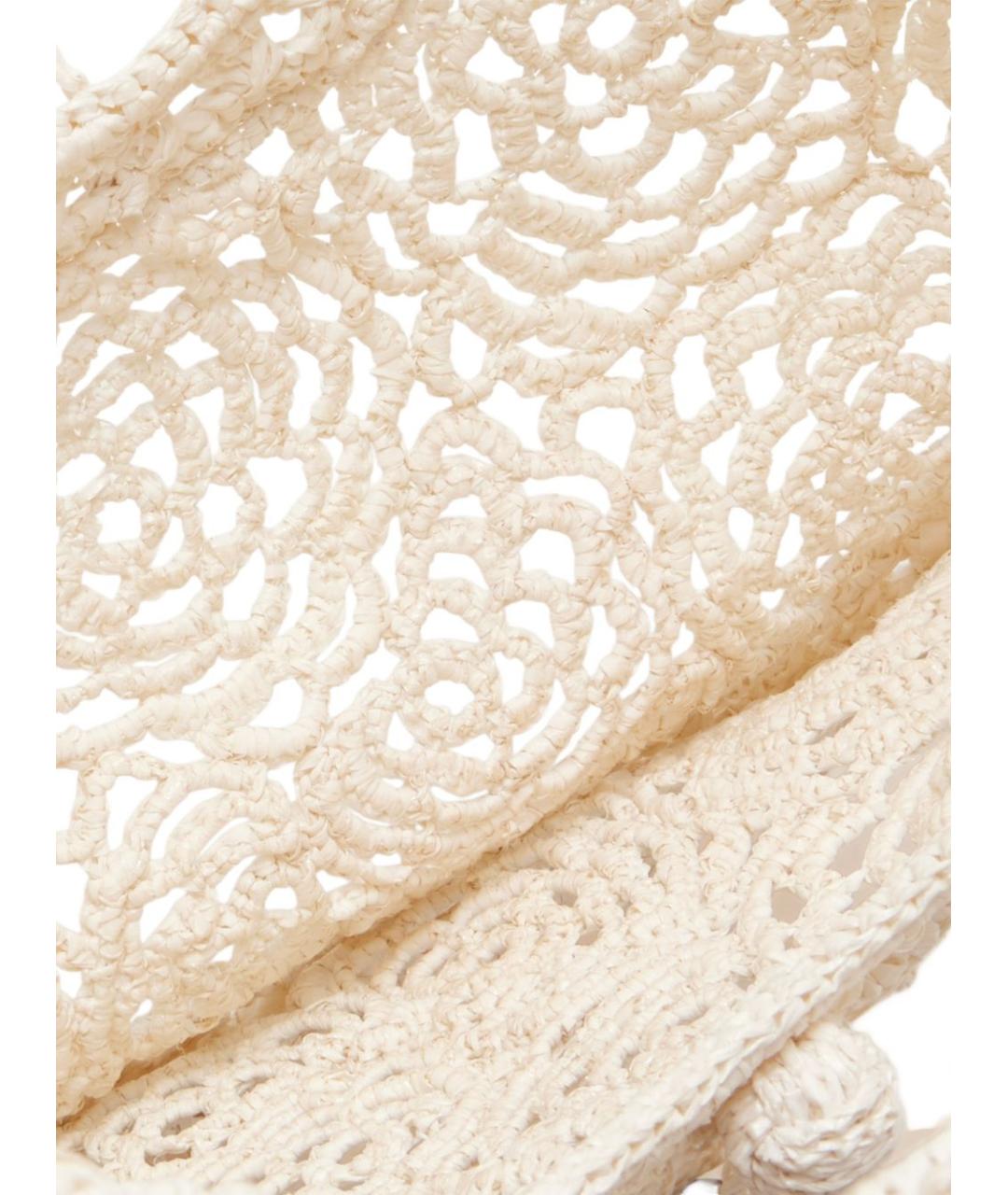 JACQUEMUS Белая пелетеная сумка с короткими ручками, фото 4