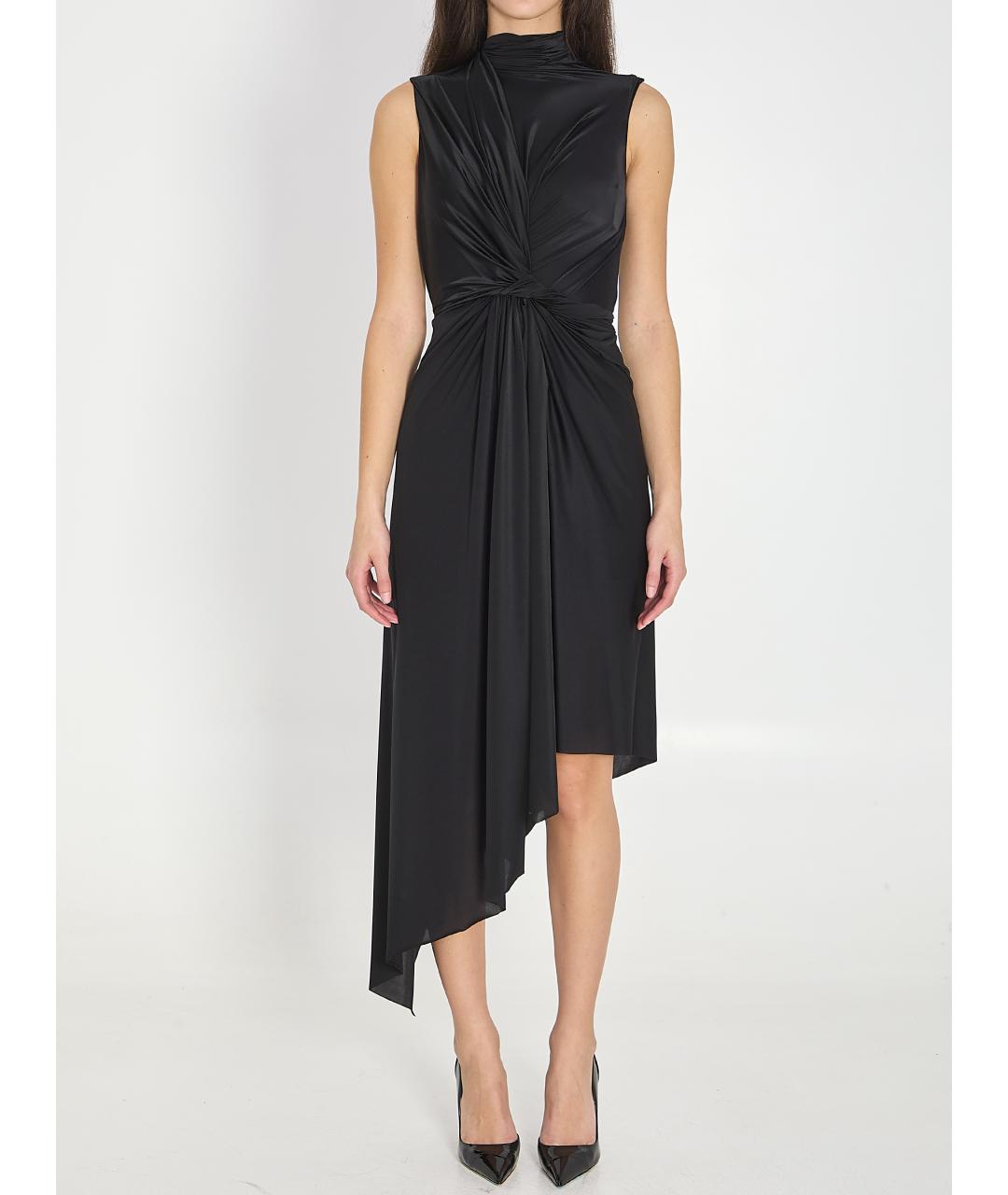 BALENCIAGA Черное полиамидовое коктейльное платье, фото 5