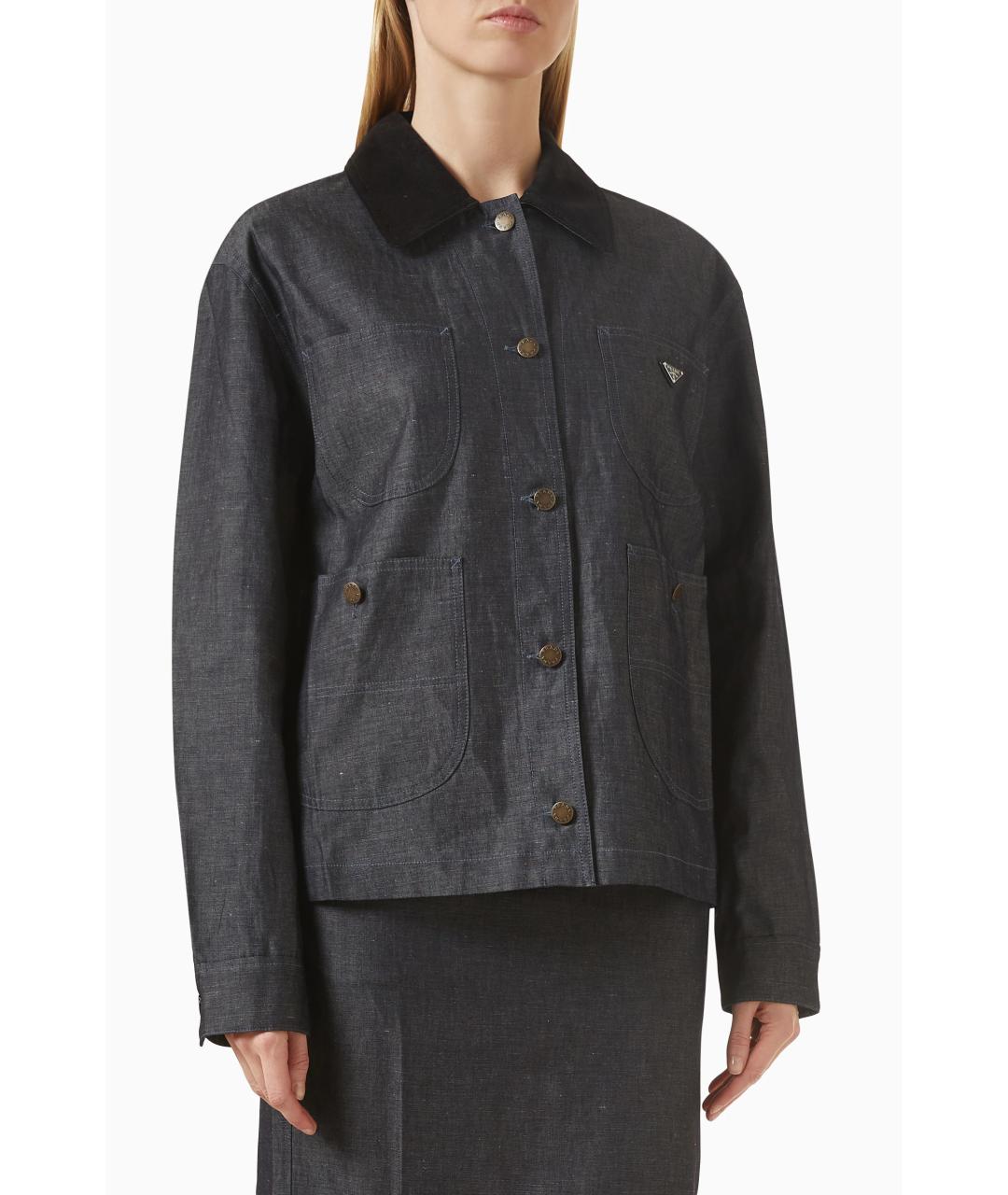 PRADA Синяя хлопковая куртка, фото 3