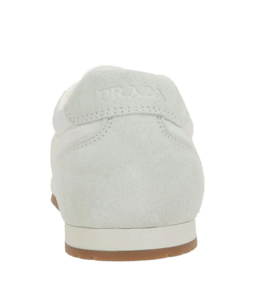 PRADA Белые синтетические низкие кроссовки / кеды, фото 3
