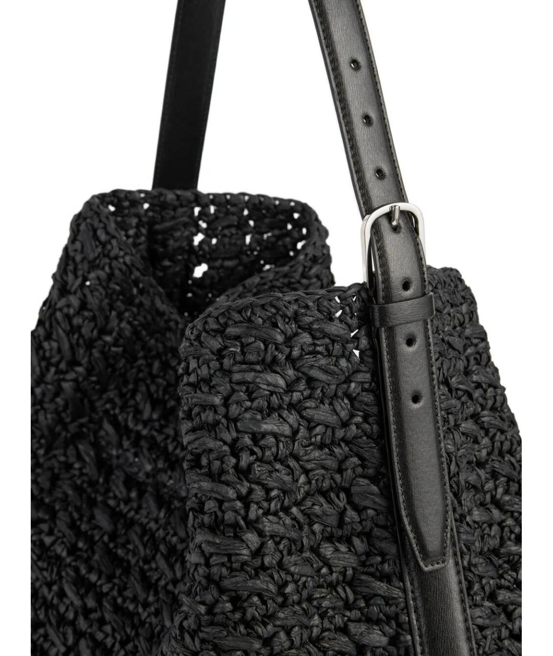 TOTEME Черная пелетеная сумка тоут, фото 3