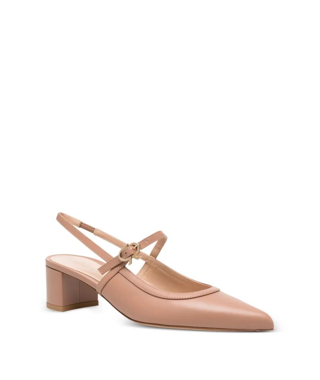 GIANVITO ROSSI Бежевые кожаные туфли, фото 3