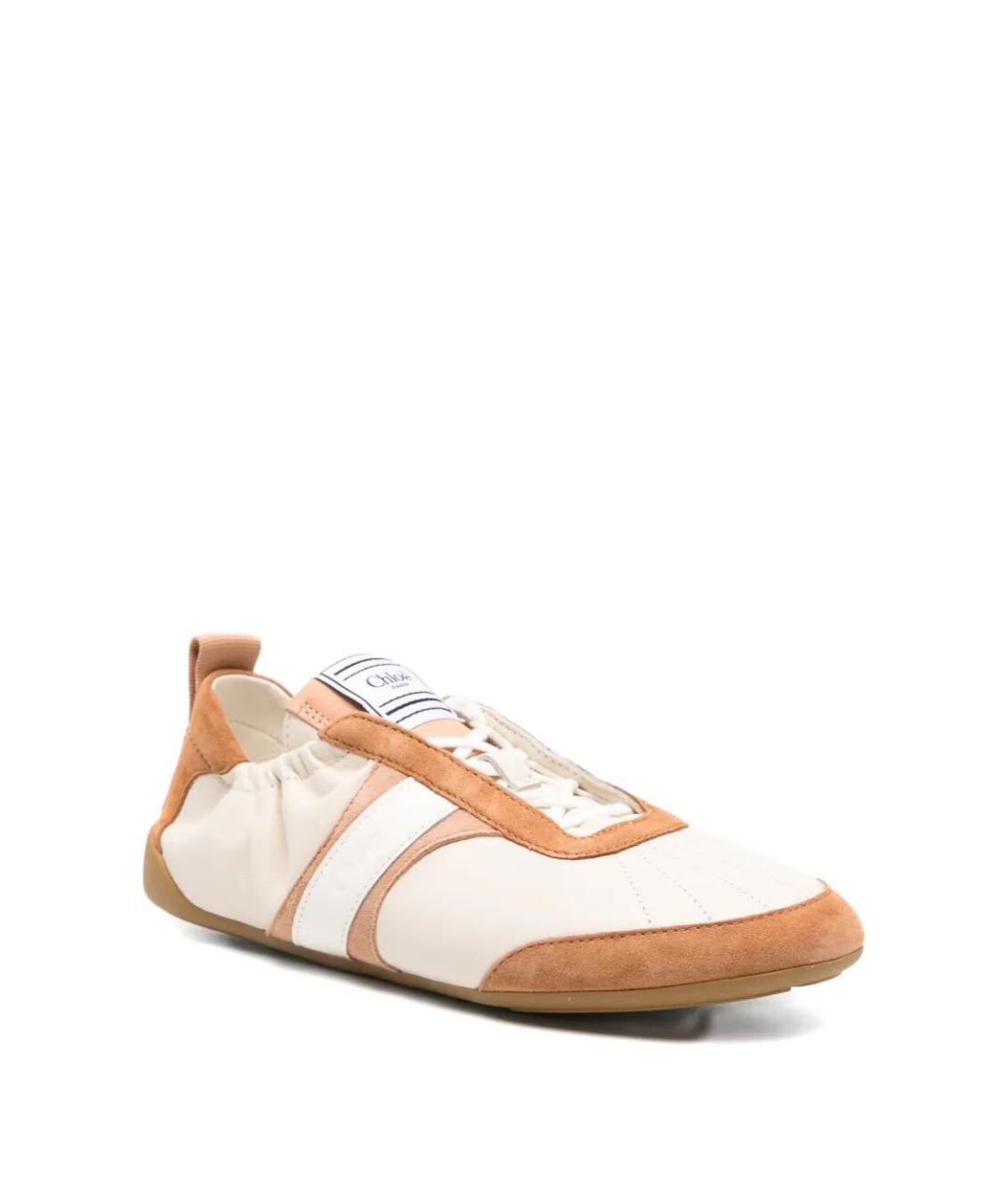 CHLOE Коричневые кожаные кроссовки, фото 3