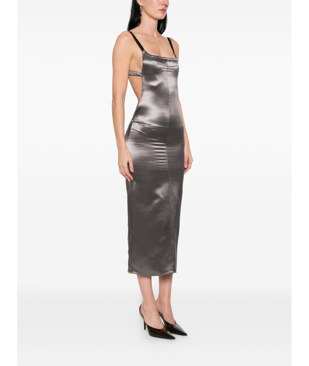 THE ATTICO Серое вечернее платье, фото 4