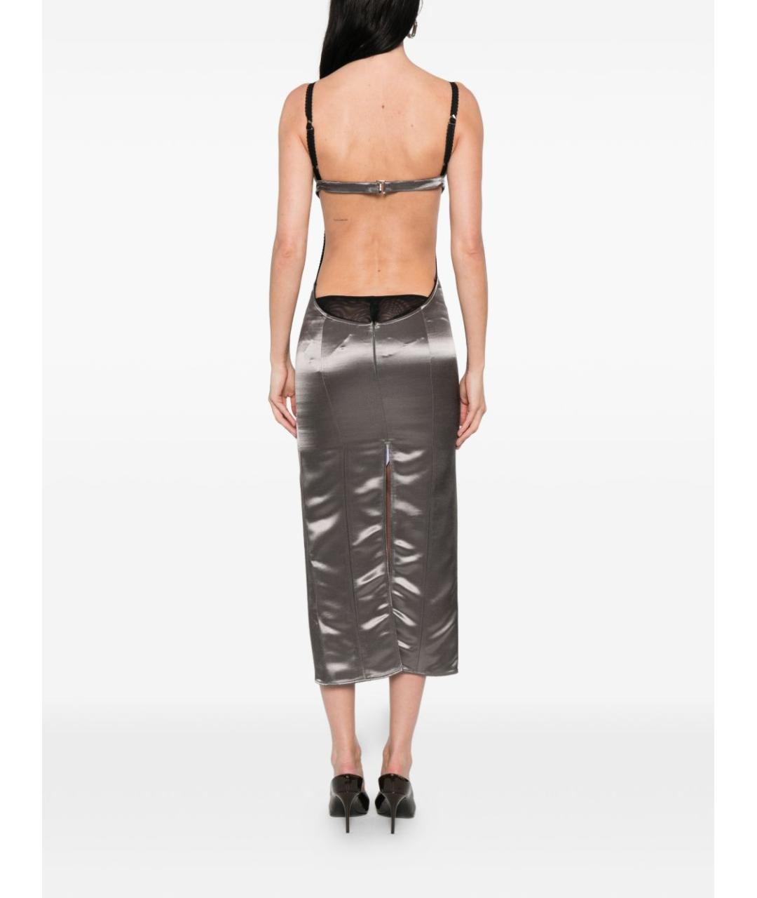 THE ATTICO Серое вечернее платье, фото 5