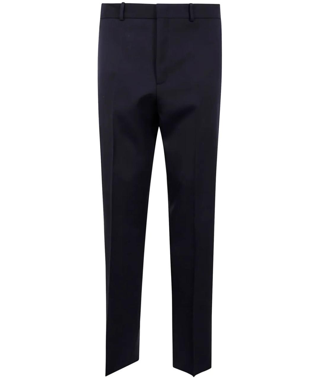 JIL SANDER Синие шерстяные повседневные брюки, фото 4