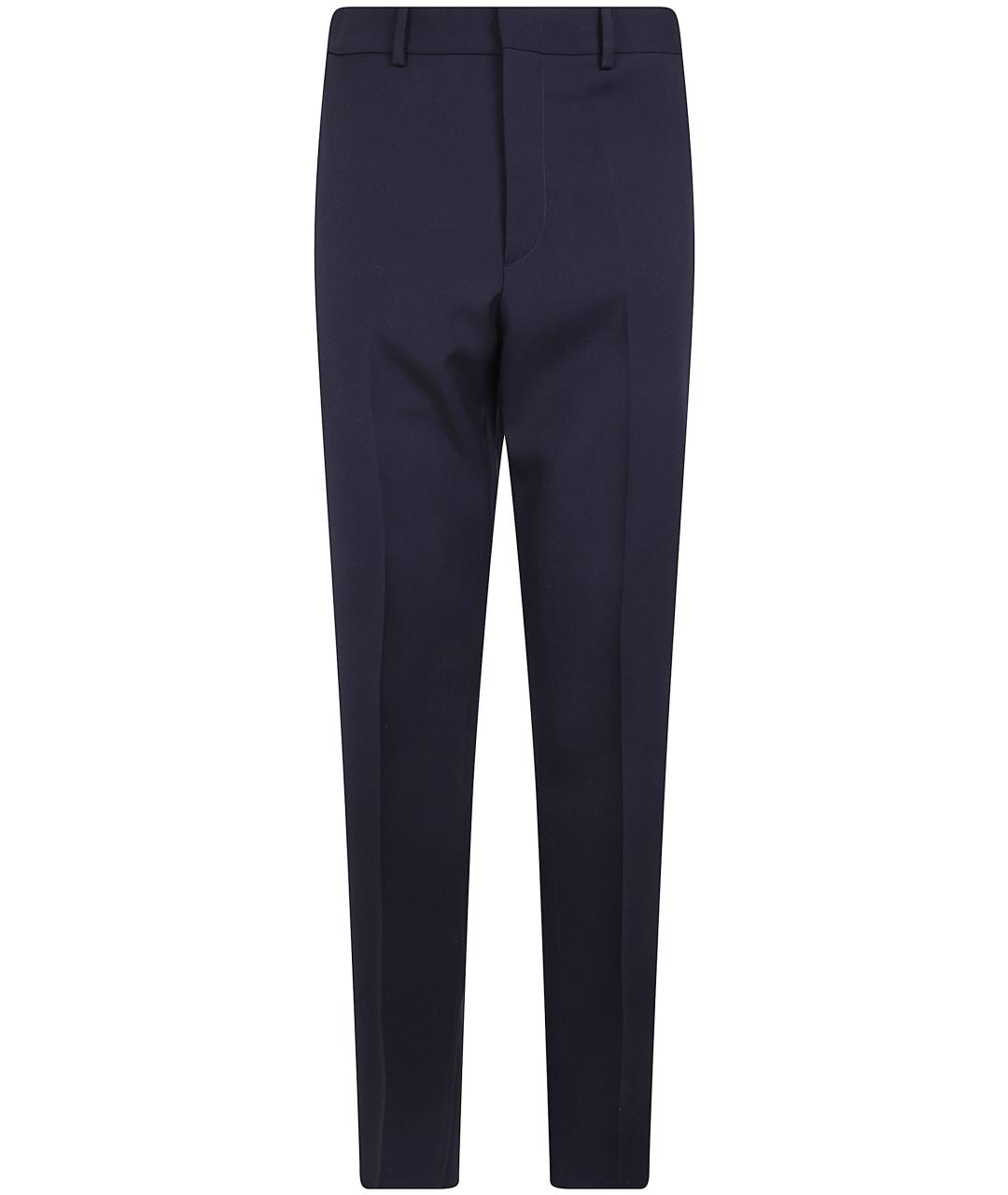 JIL SANDER Синие шерстяные повседневные брюки, фото 1