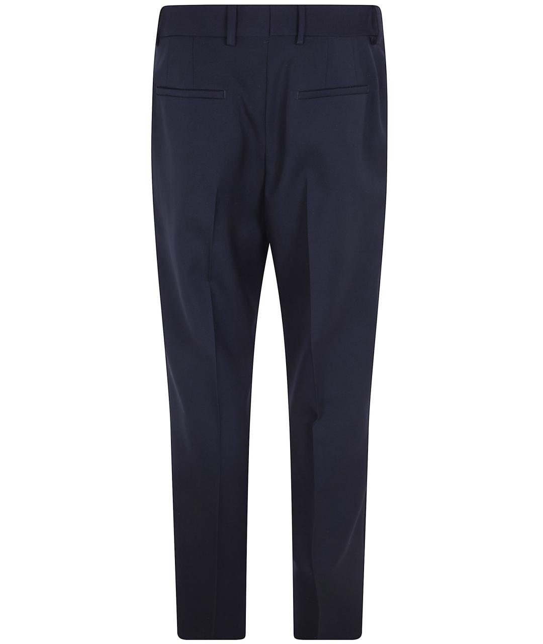 JIL SANDER Синие шерстяные повседневные брюки, фото 2