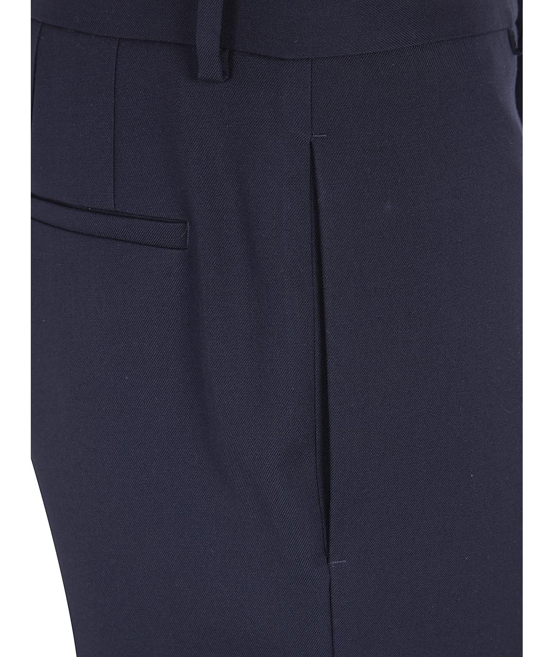 JIL SANDER Синие шерстяные повседневные брюки, фото 3