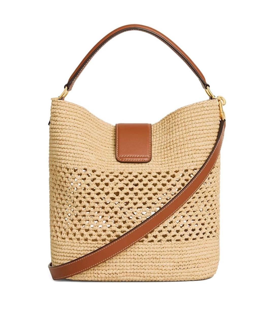 CELINE Бежевая пелетеная сумка через плечо, фото 5