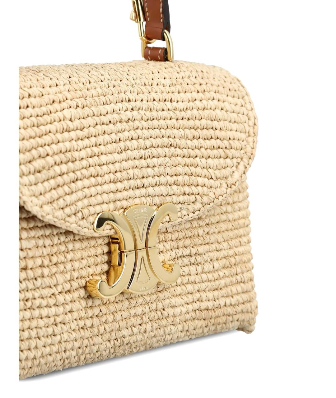 CELINE Бежевая пелетеная сумка тоут, фото 5