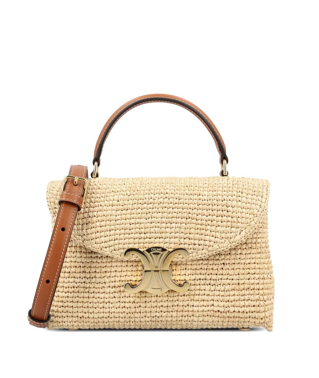 CELINE Бежевая пелетеная сумка тоут, фото 1