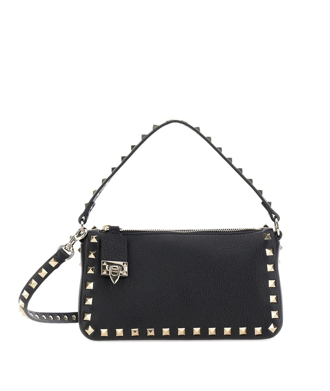 VALENTINO Черная кожаная сумка через плечо, фото 3