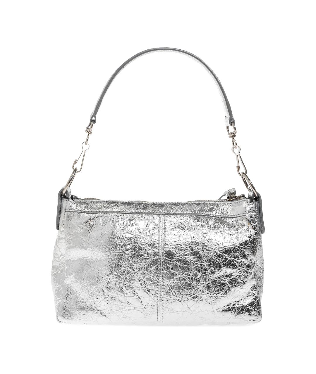 BALENCIAGA Серебряная кожаная сумка через плечо, фото 3