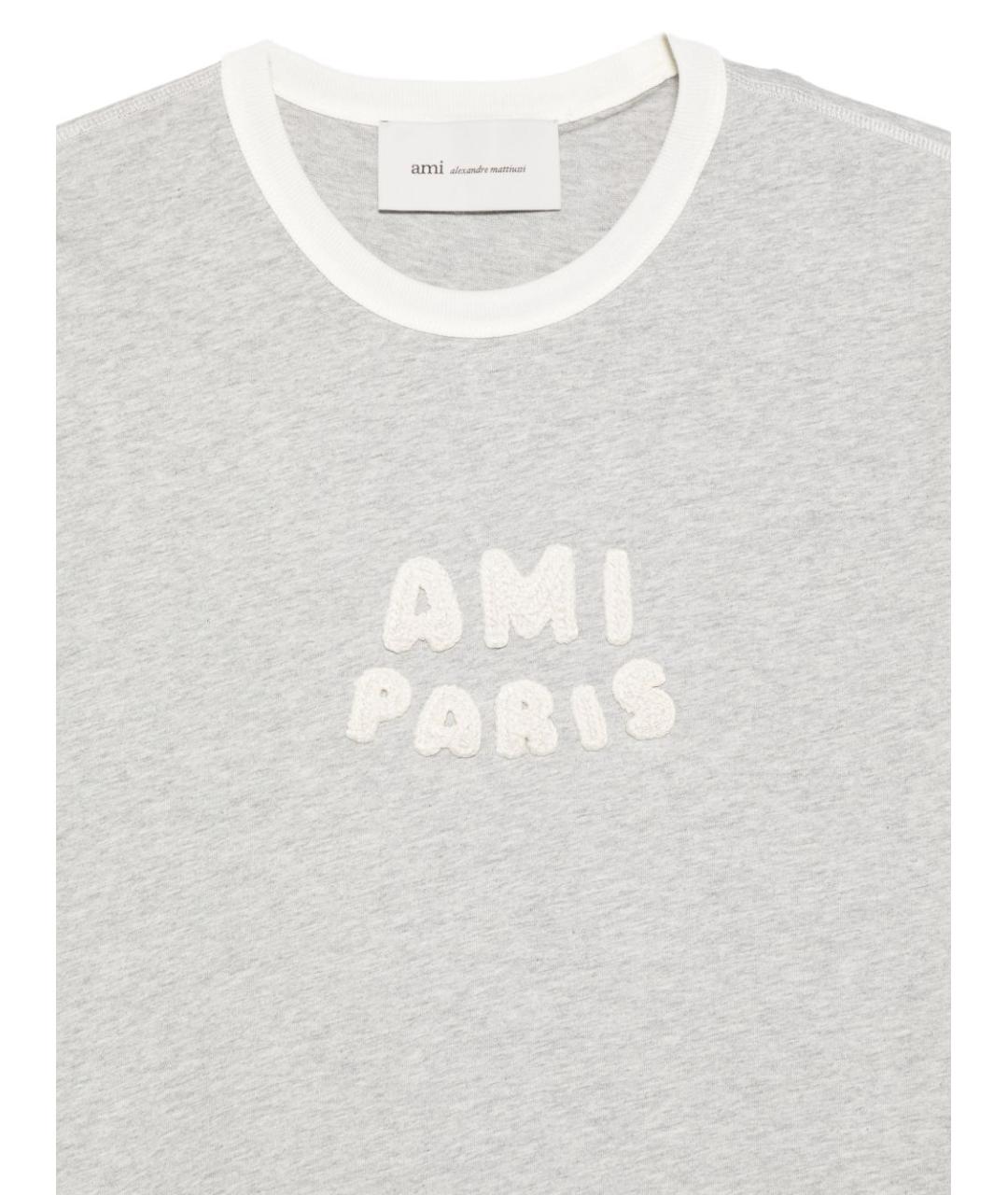 Ami Paris Серая хлопковая футболка, фото 3