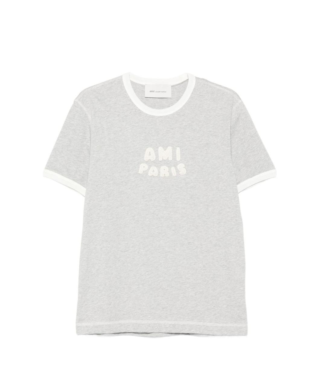 Ami Paris Серая хлопковая футболка, фото 1
