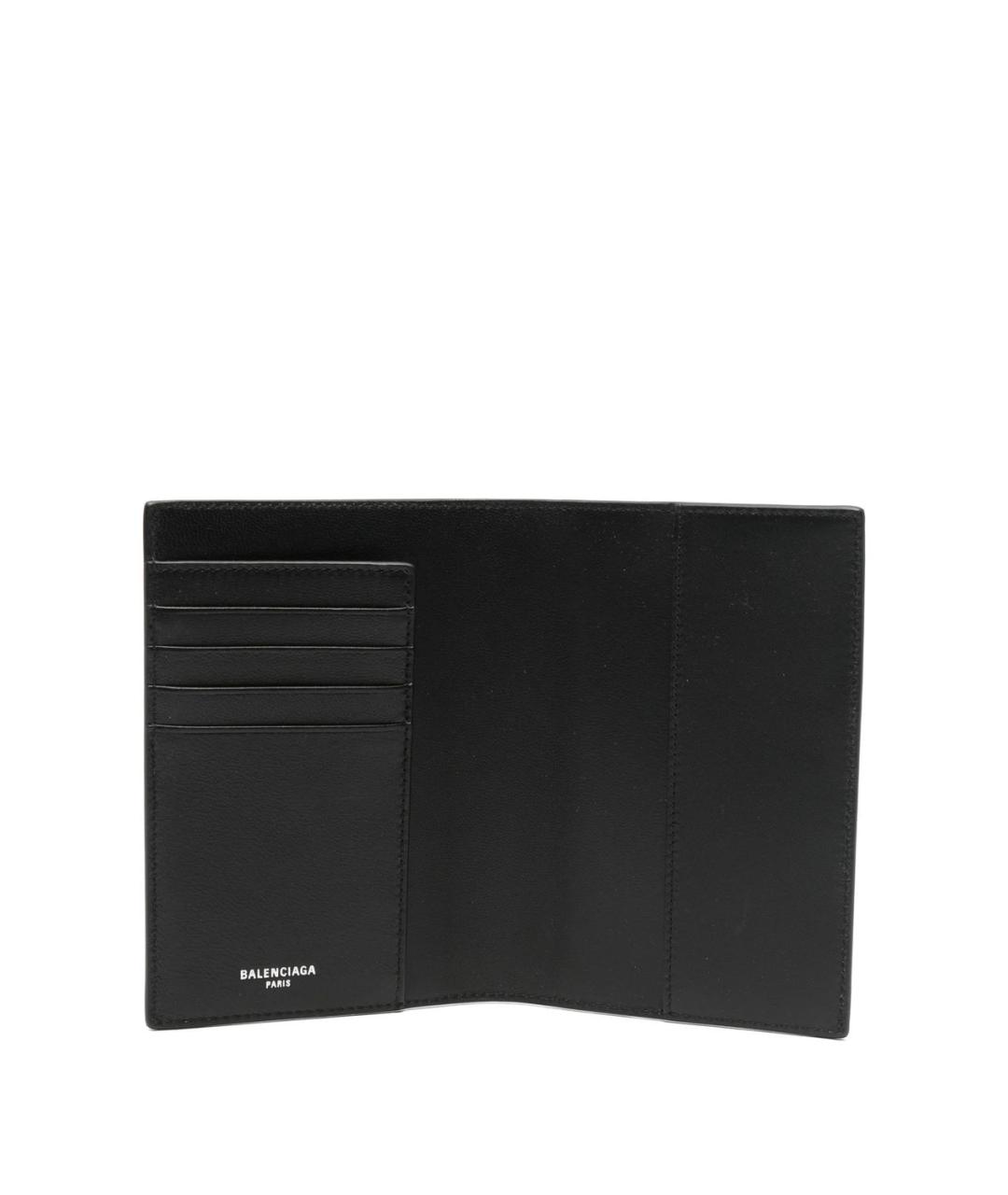 BALENCIAGA Черный кожаный кошелек, фото 3
