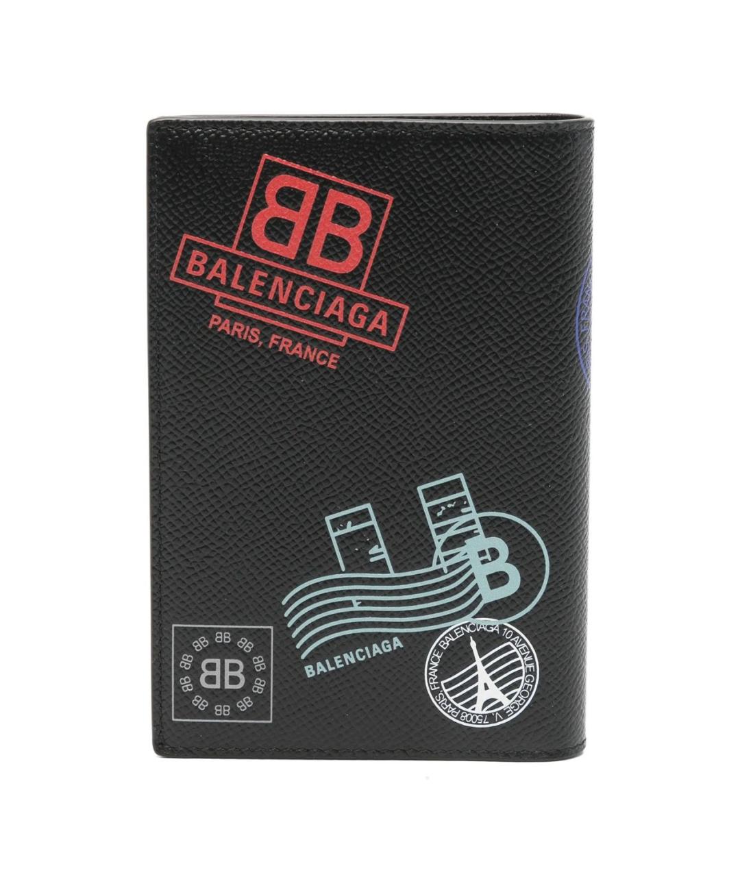 BALENCIAGA Черный кожаный кошелек, фото 2