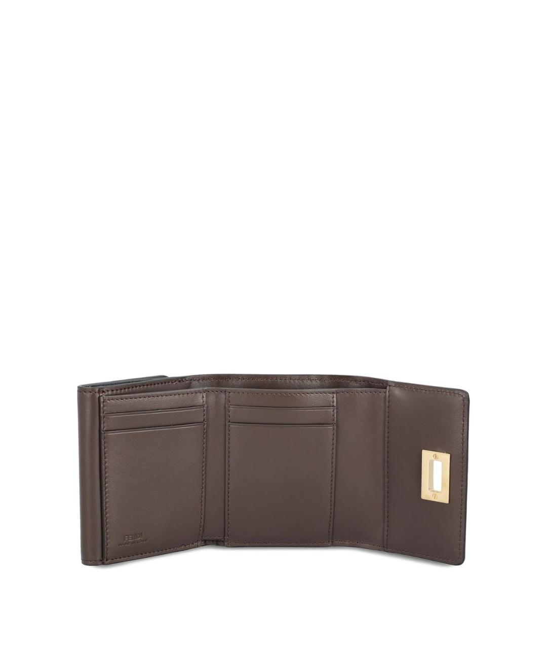 FENDI Черный кожаный кошелек, фото 3