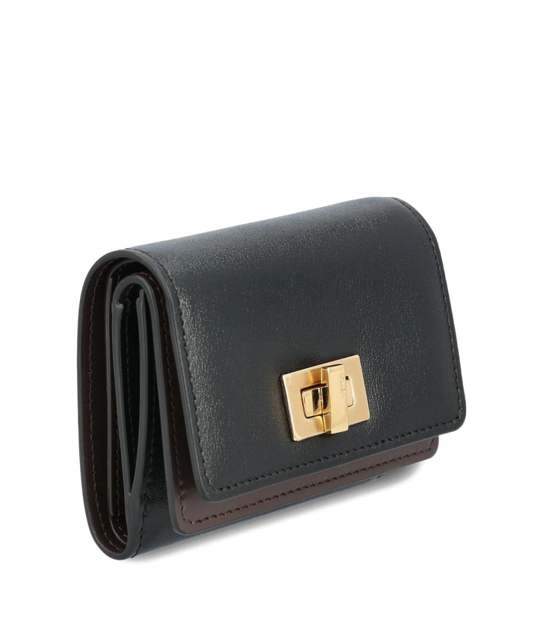 FENDI Черный кожаный кошелек, фото 2