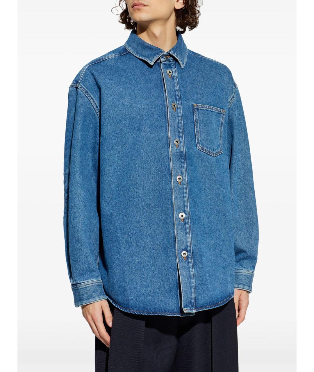 LOEWE Синяя хлопковая кэжуал рубашка, фото 5