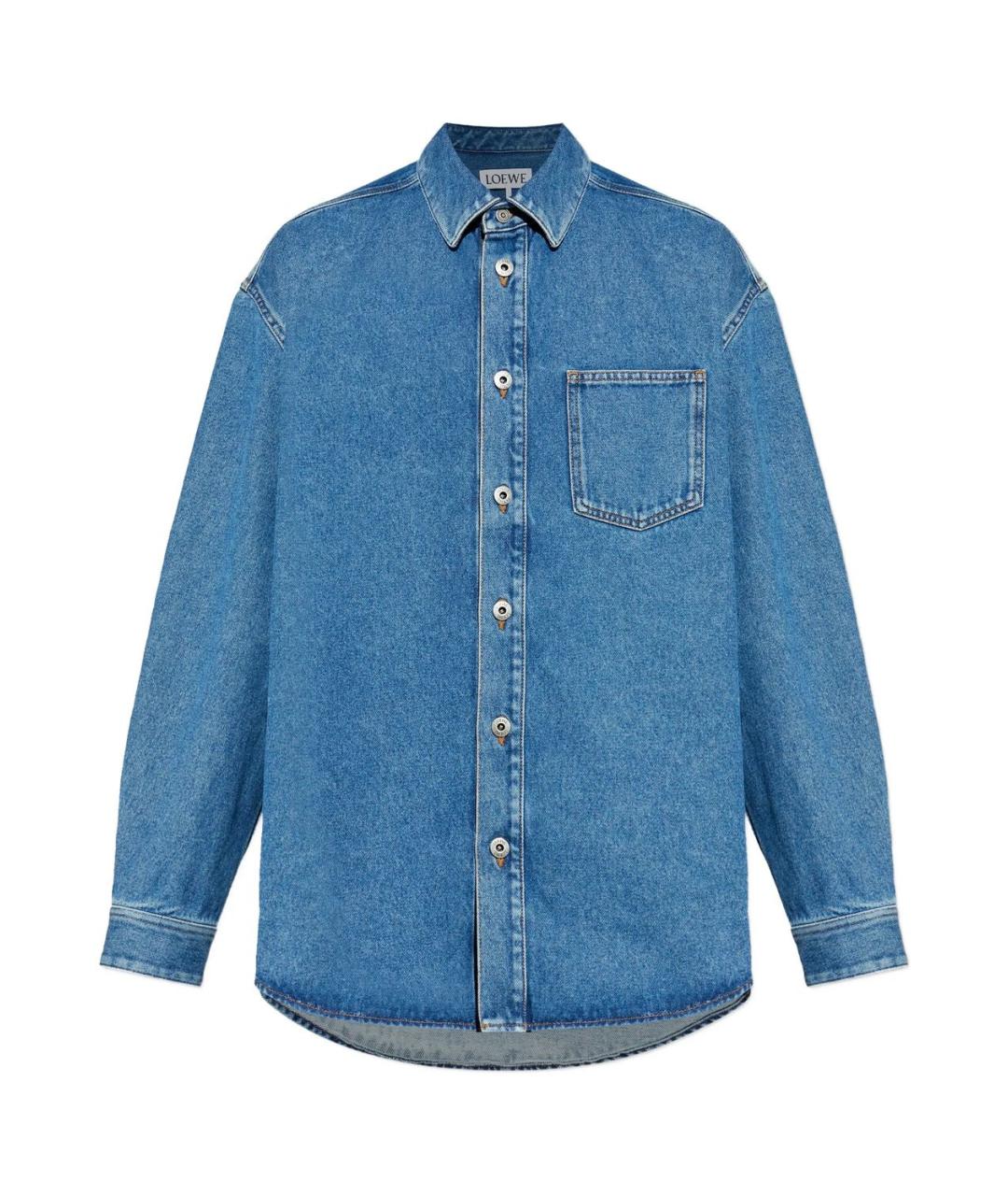 LOEWE Синяя хлопковая кэжуал рубашка, фото 1