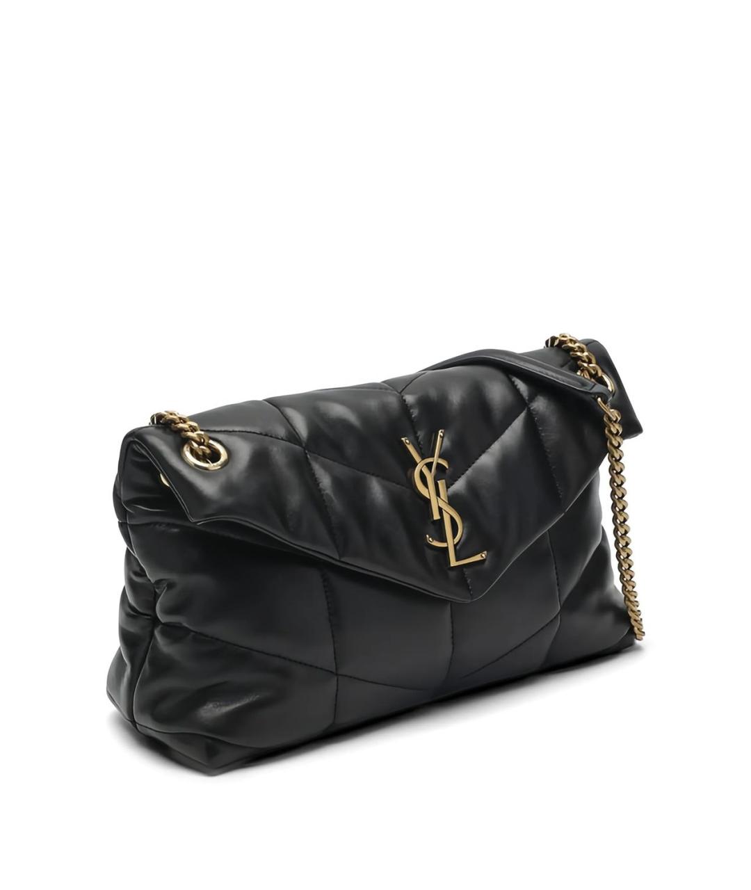 SAINT LAURENT Черная кожаная сумка через плечо, фото 3