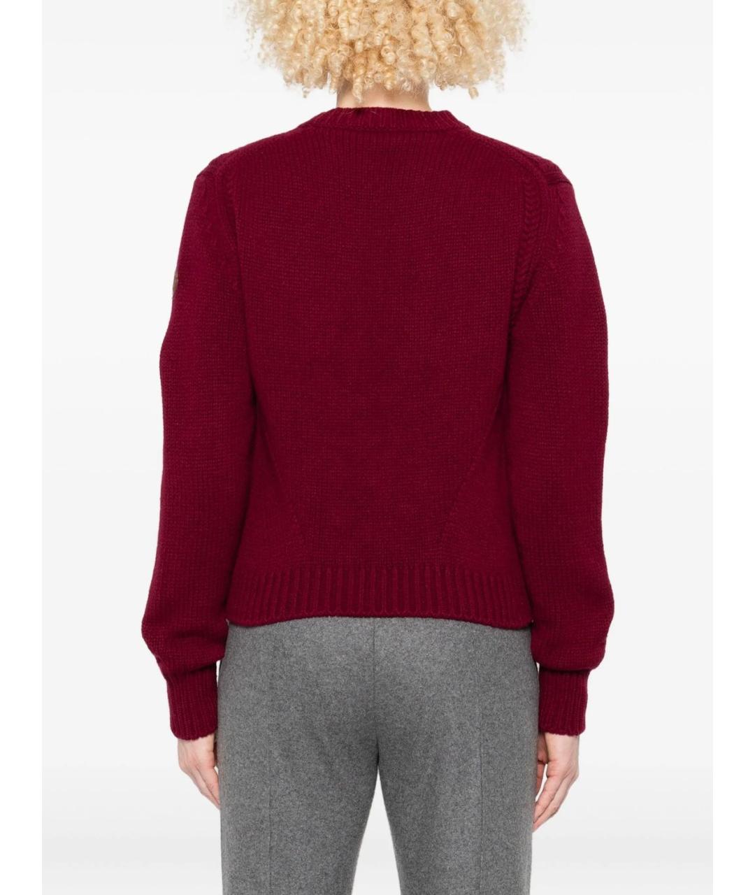 MONCLER Бордовый шерстяной джемпер / свитер, фото 3