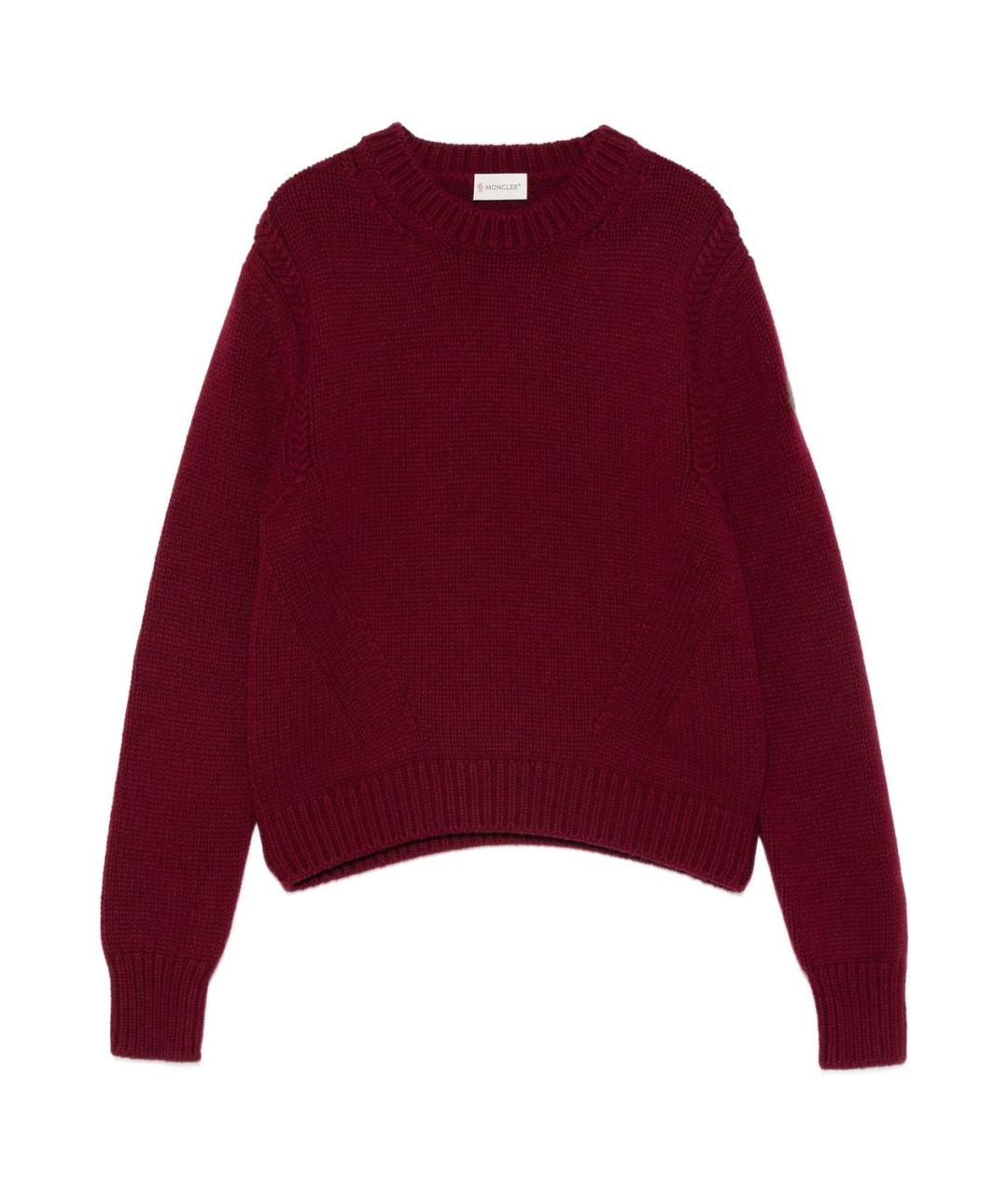 MONCLER Бордовый шерстяной джемпер / свитер, фото 1