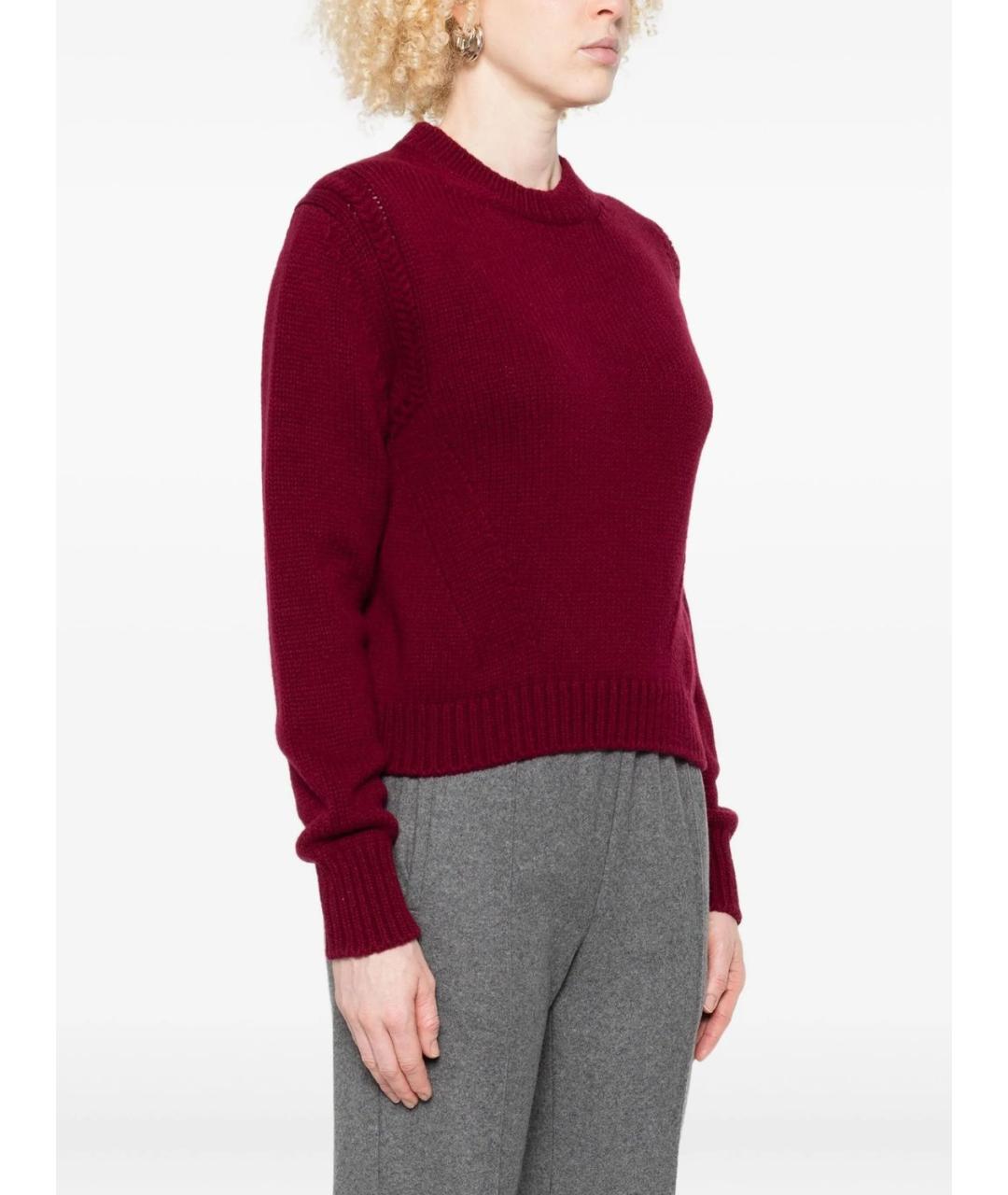 MONCLER Бордовый шерстяной джемпер / свитер, фото 2