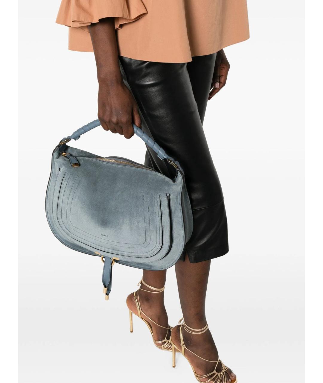 CHLOE Синяя кожаная сумка с короткими ручками, фото 4