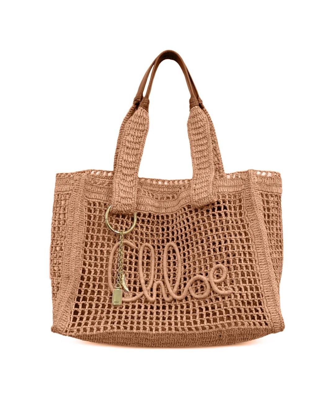 CHLOE Бежевая пелетеная сумка тоут, фото 1